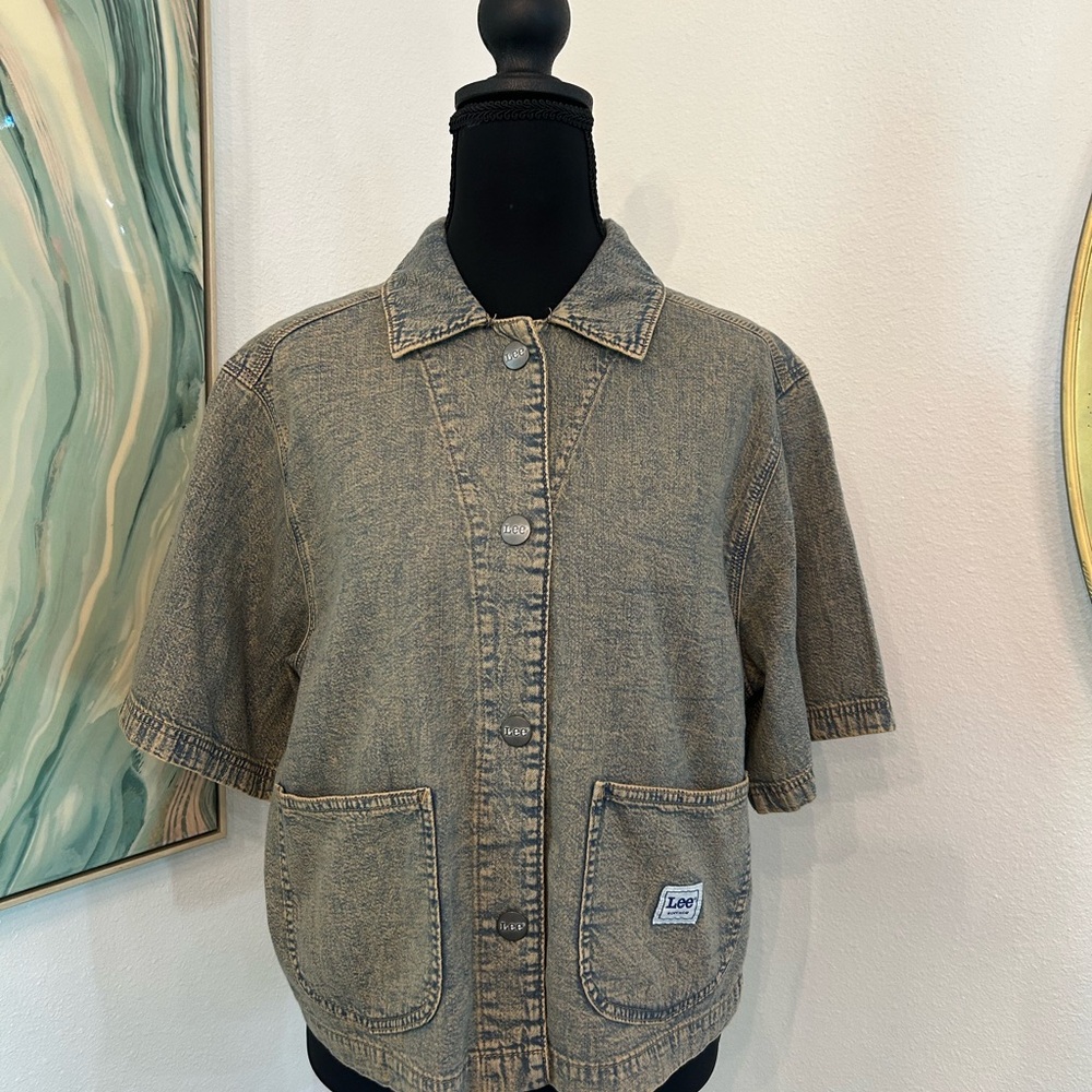 Lee Grey Button Denim Top